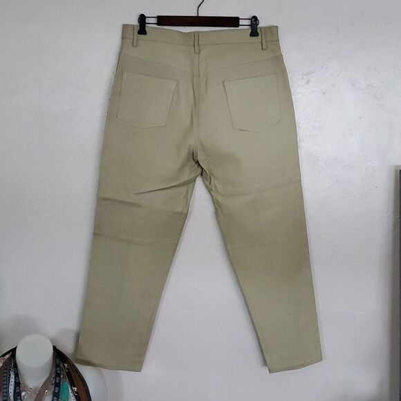 Vintage Leather International Male Pants in Light Moss Green Size 36 - Picture 4 of 11